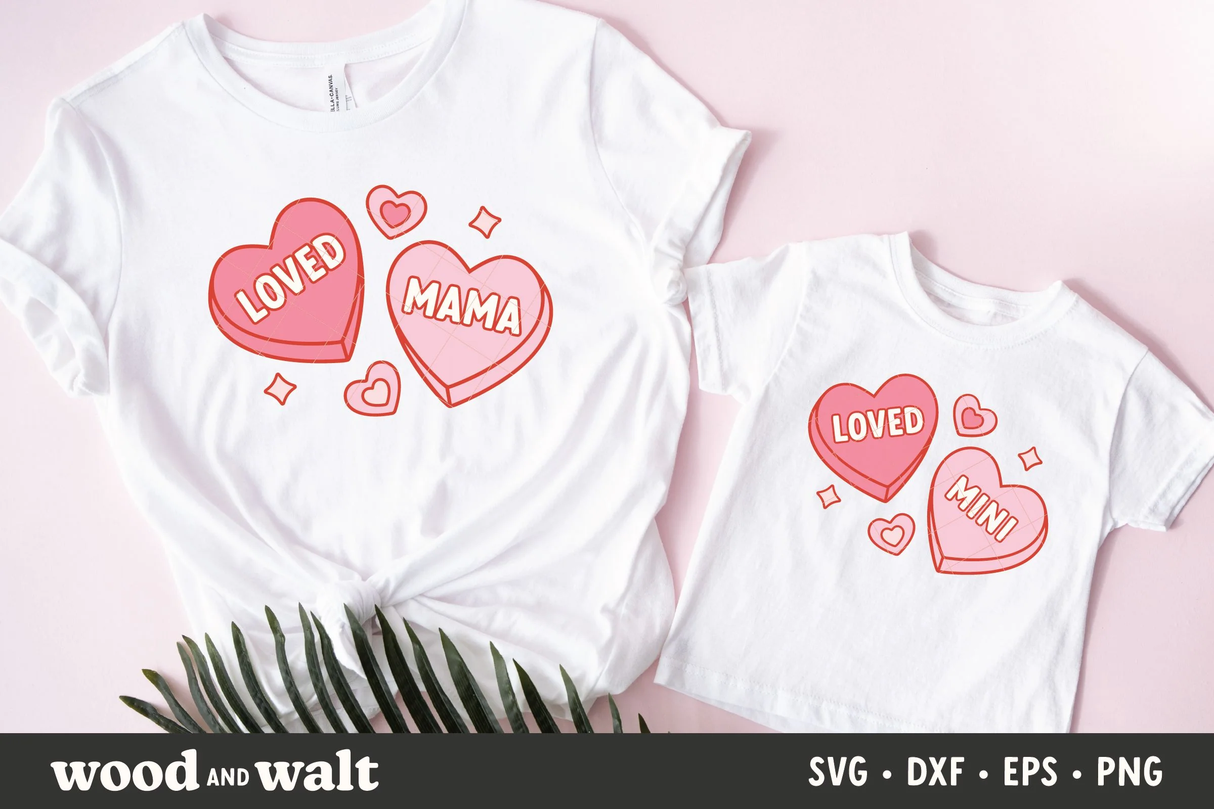 Loved Mama & Loved Mini SVG - Matching Valentines Design On Hearts