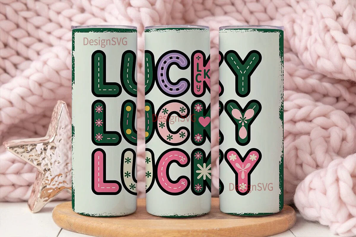 Lucky Clover Horseshoe 20oz Tumbler Wrap