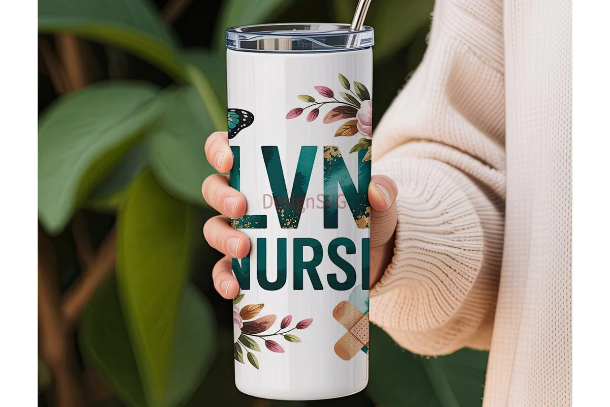 LVN Nurse Floral Tumbler Wrap - Image 3