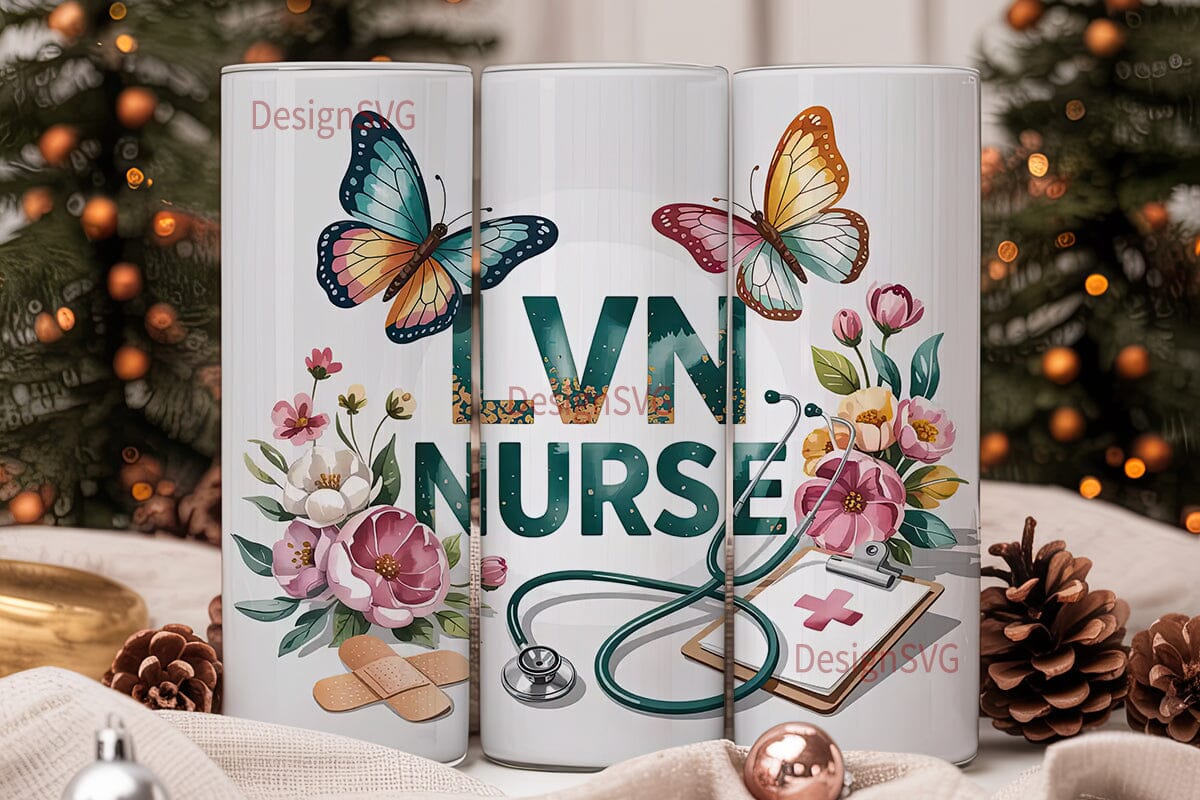 LVN Nurse Floral Tumbler Wrap - Image 2