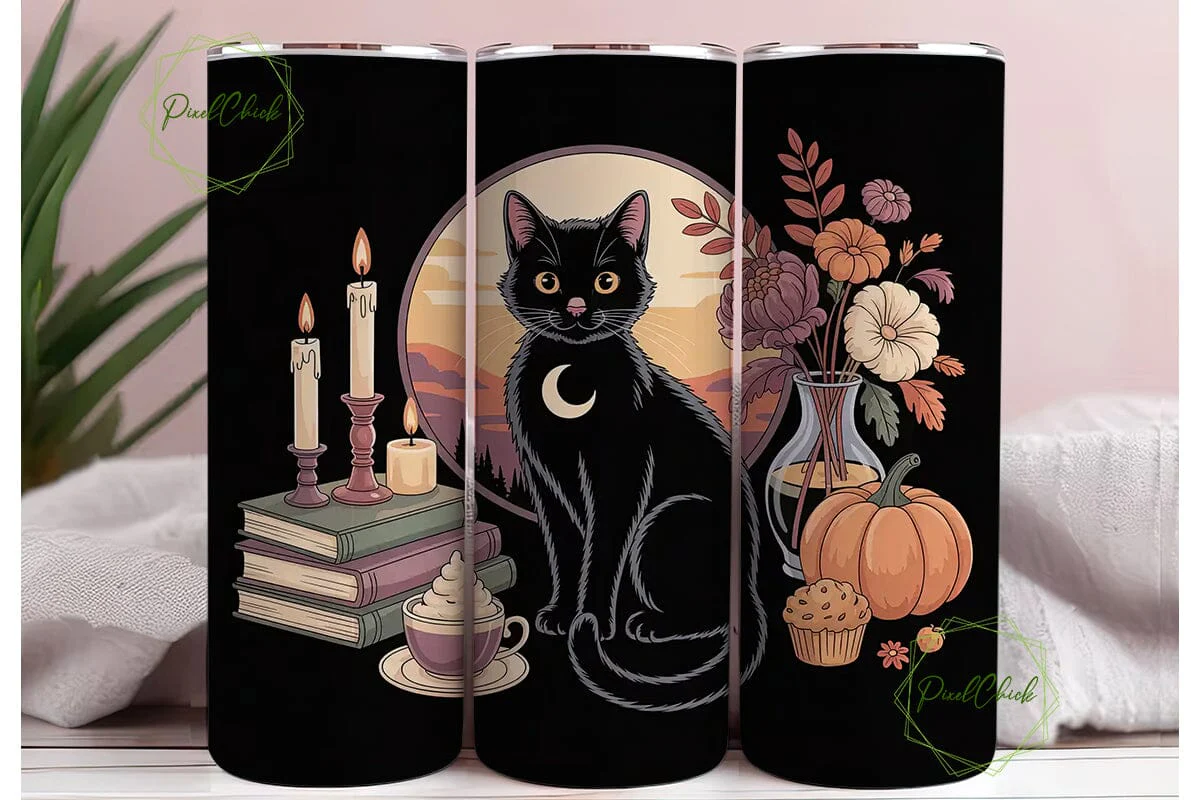 Magical Autumn Cat 20oz Tumbler Wrap