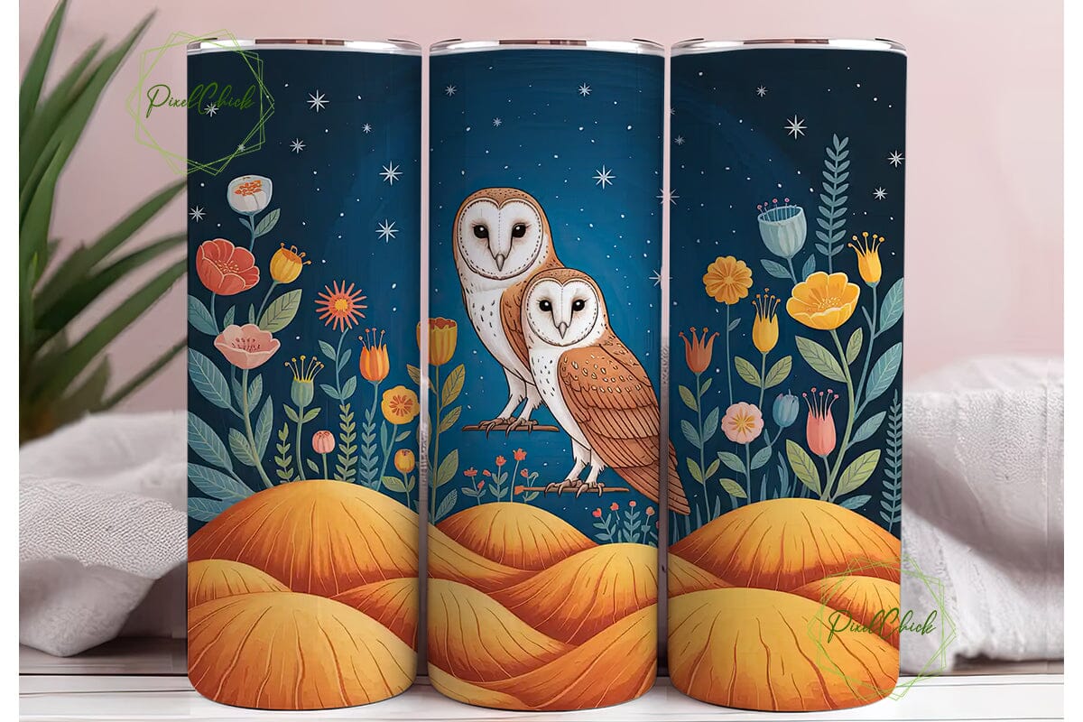 Magical Barn Owl 20oz Tumbler Wrap - Image 3
