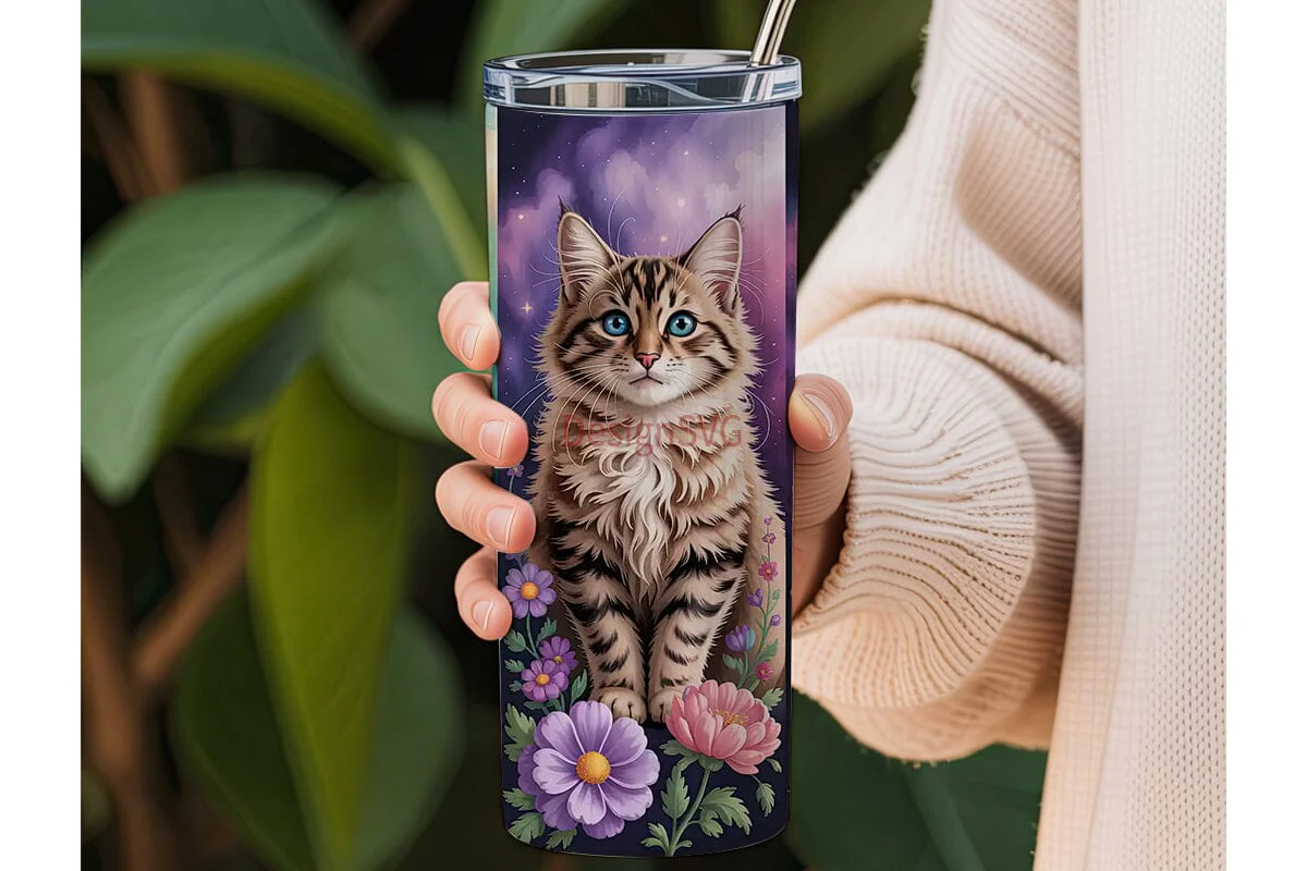 Magical Cats 20oz Tumbler Wrap - Image 3