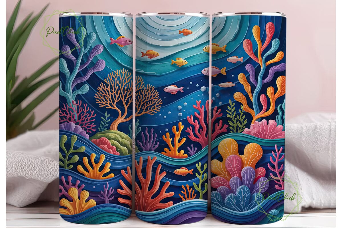Magical Coral Reef 20oz Tumbler Wrap - Image 3
