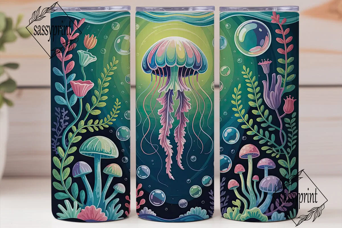 Magical Jellyfish 20oz Tumbler Wrap - Image 2