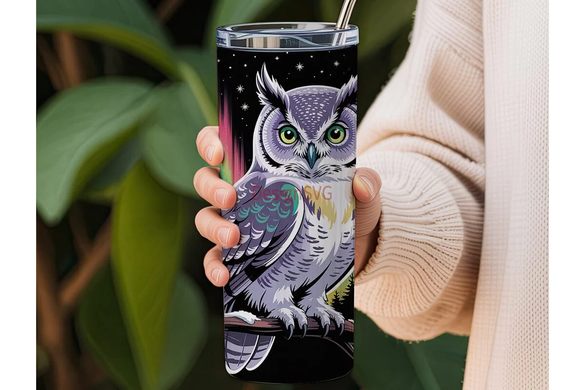 Magical Owl Aurora 20oz Tumbler Wrap - Image 3