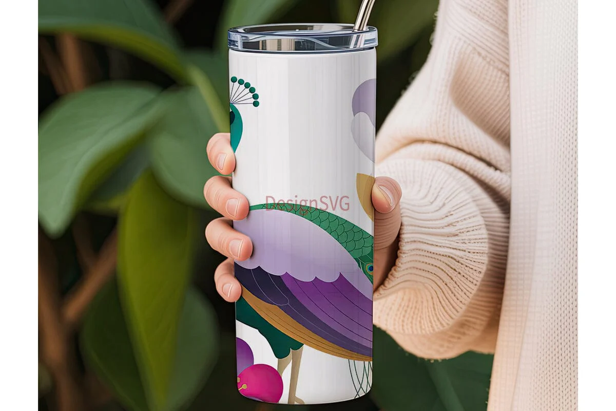 Magical Peacock 20oz Tumbler Wrap - Image 3