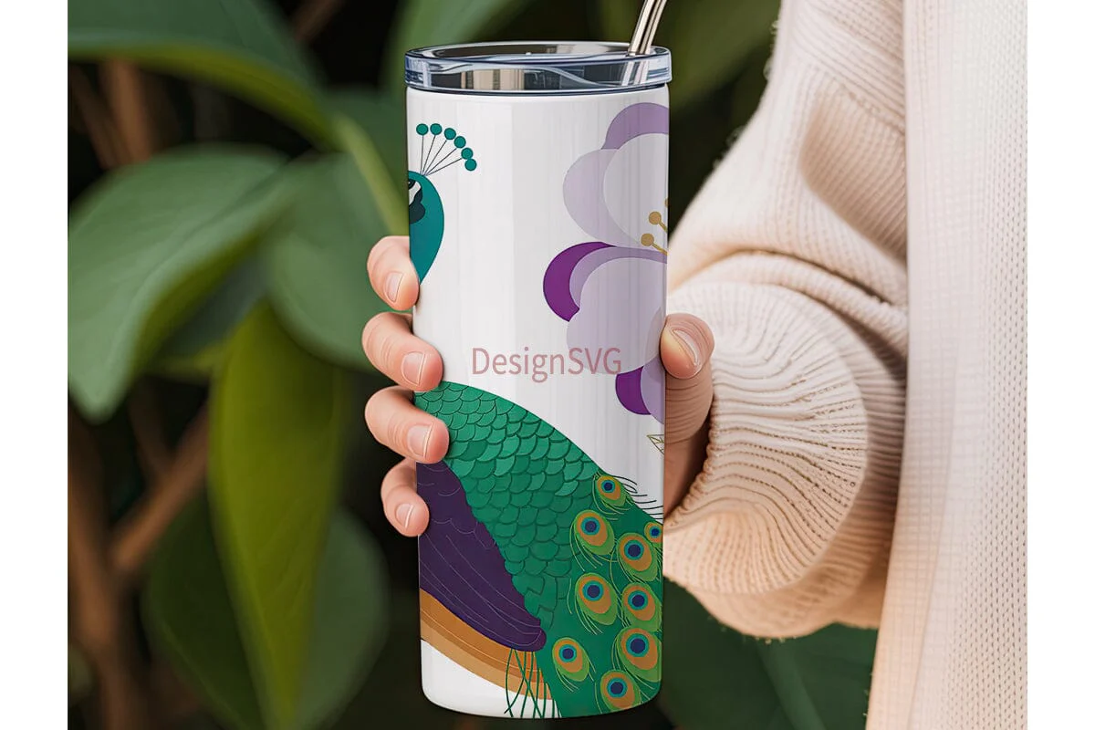 Magical Peacock 20oz Tumbler Wrap - Image 3