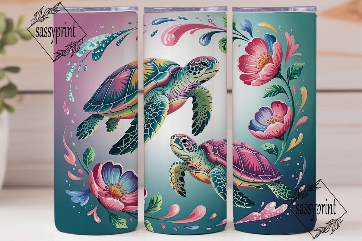Magical Sea Turtle 20oz Tumbler Wrap - Image 2