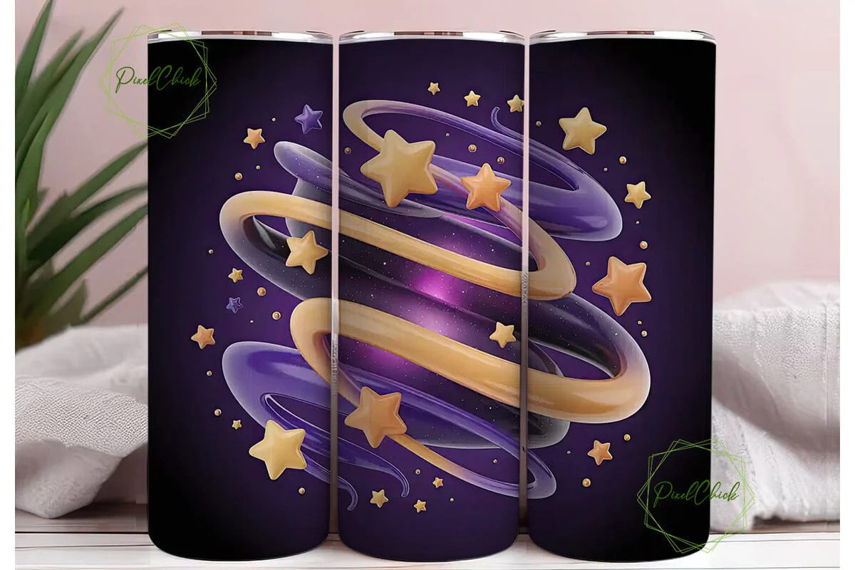 Magical Starry Night 20oz Tumbler Wrap - Image 3