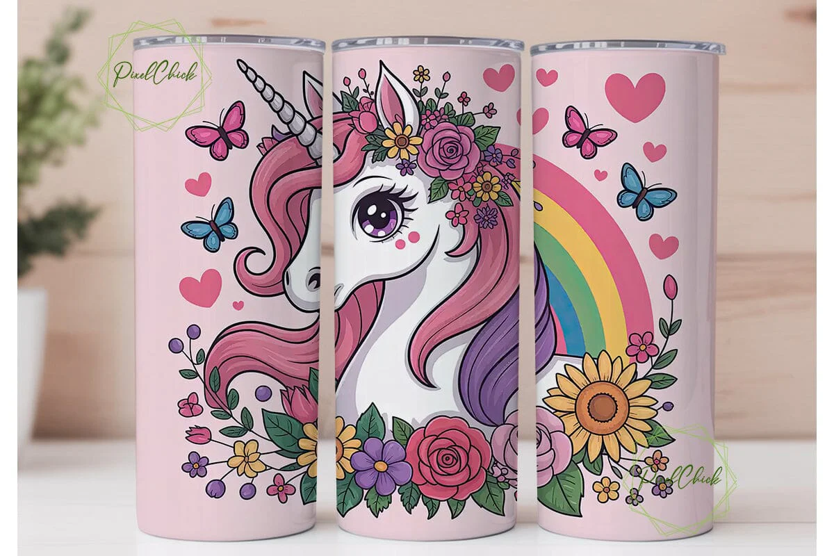 Magical Unicorn Tumbler Wrap PNG - Image 2