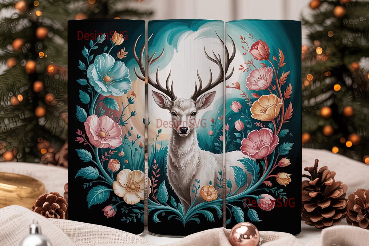 Magical White Deer 20oz Tumbler Wrap - Image 2