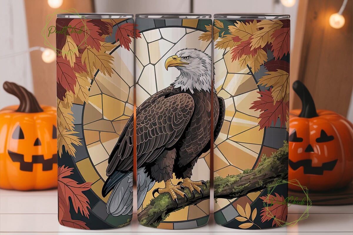 Majestic Eagle Autumn 20oz Tumbler Wrap - Image 2