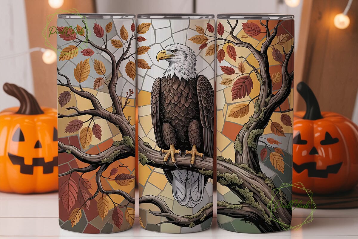 Majestic Eagle Autumn 20oz Tumbler Wrap - Image 2