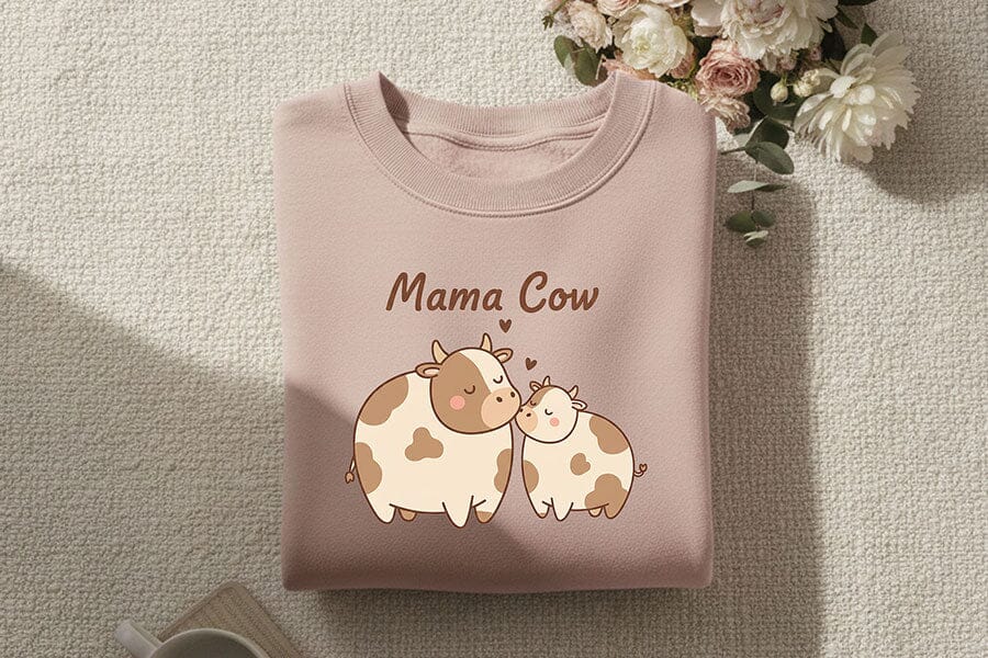 Mama Cow PNG, Cow Mom Png Design, Cute Cow and Calf Sublimation, Farm Mama Shirt Design, Highland Cow Mom Gift, Western Mom Png, Cow Shirt - Image 5