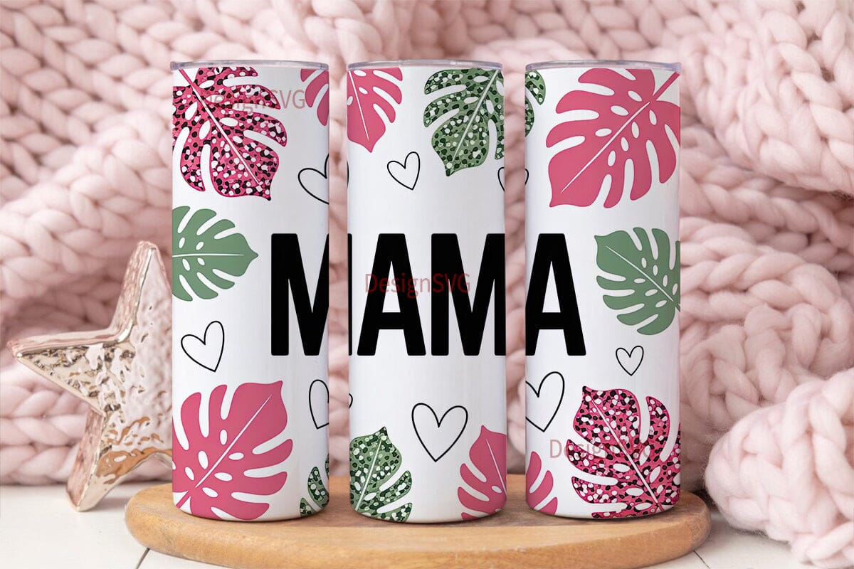 Mama Glitter Tumbler Design