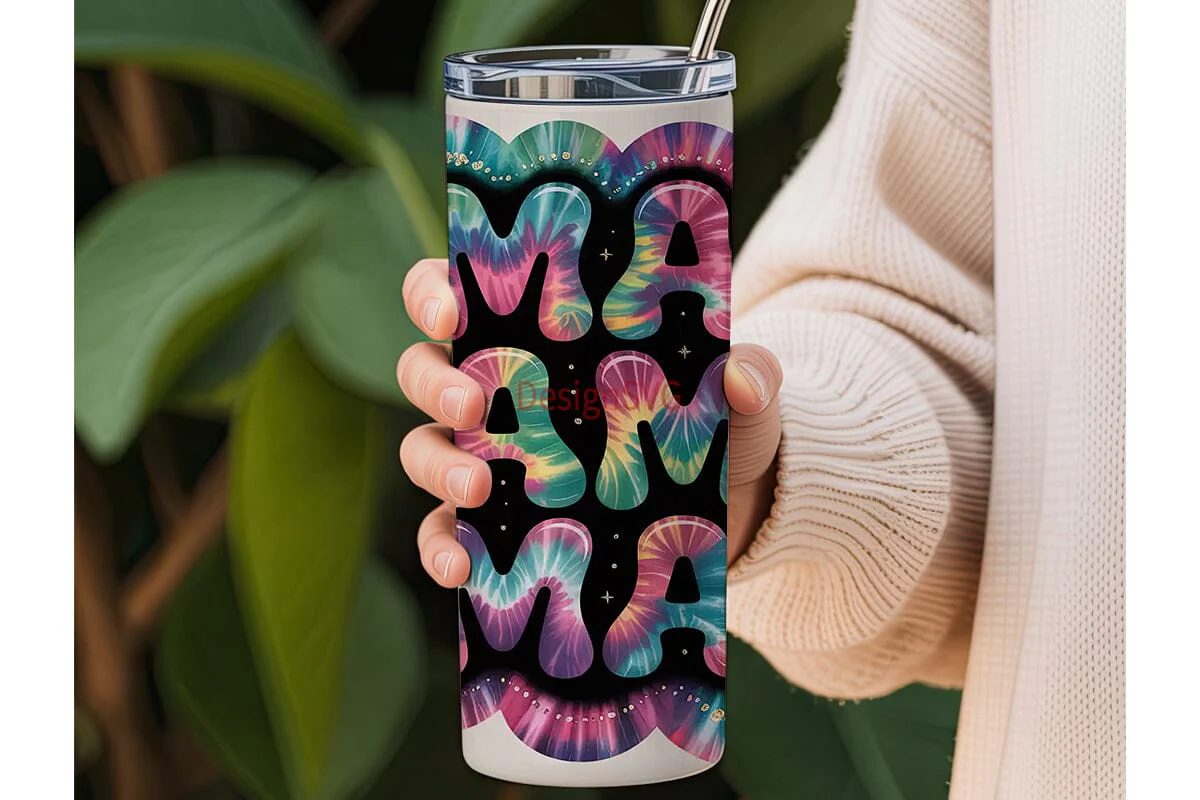 Mama Tie-Dye Galaxy 20oz Tumbler Wrap - Image 3