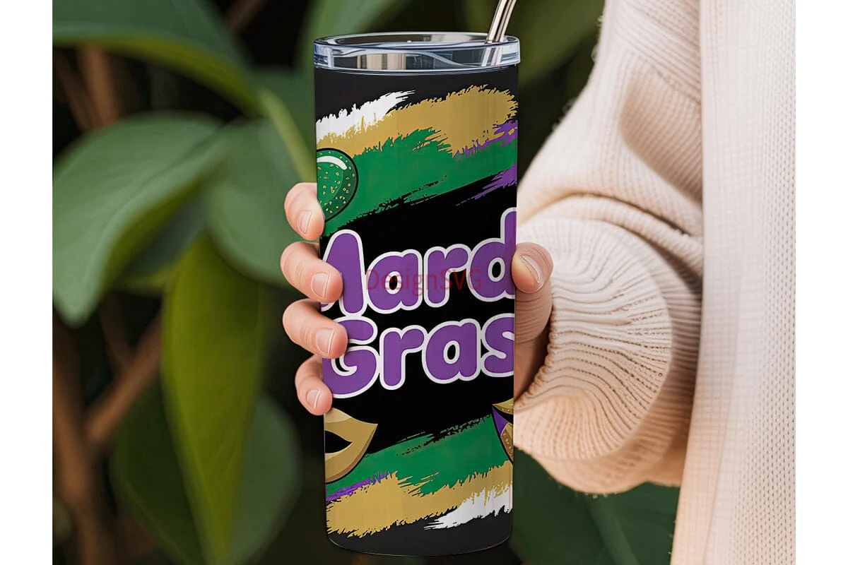 Mardi Gras 20oz Tumbler Wrap - Image 3