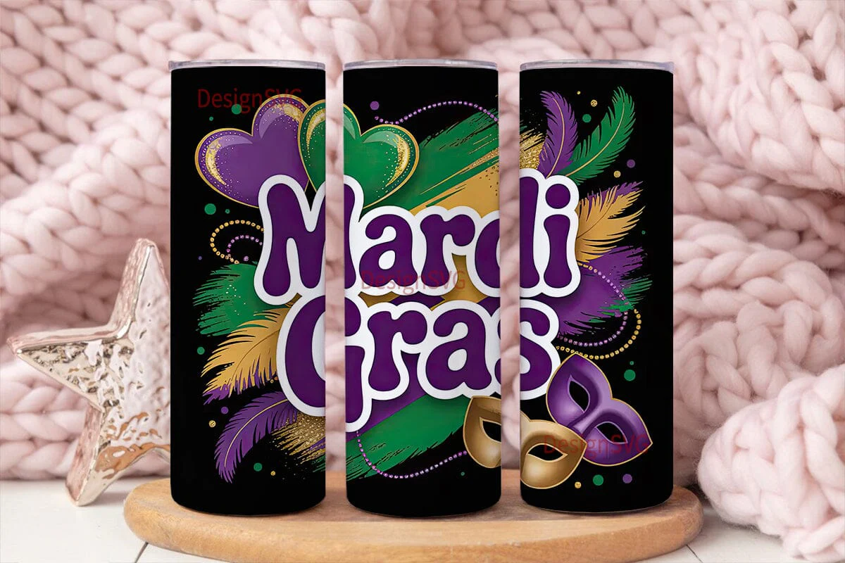 Mardi Gras 20oz Tumbler Wrap