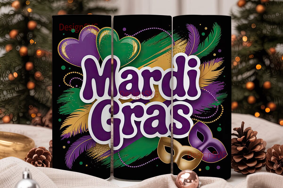 Mardi Gras 20oz Tumbler Wrap - Image 2