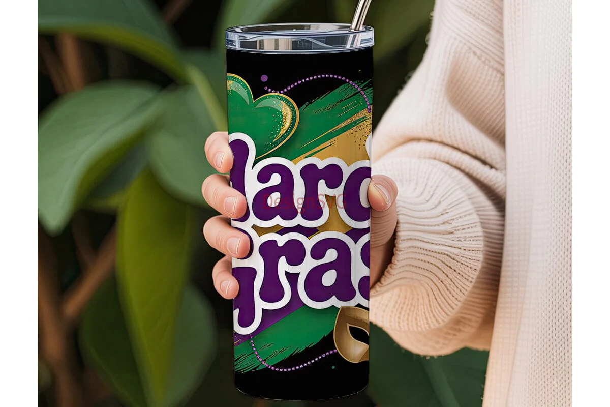 Mardi Gras 20oz Tumbler Wrap - Image 3