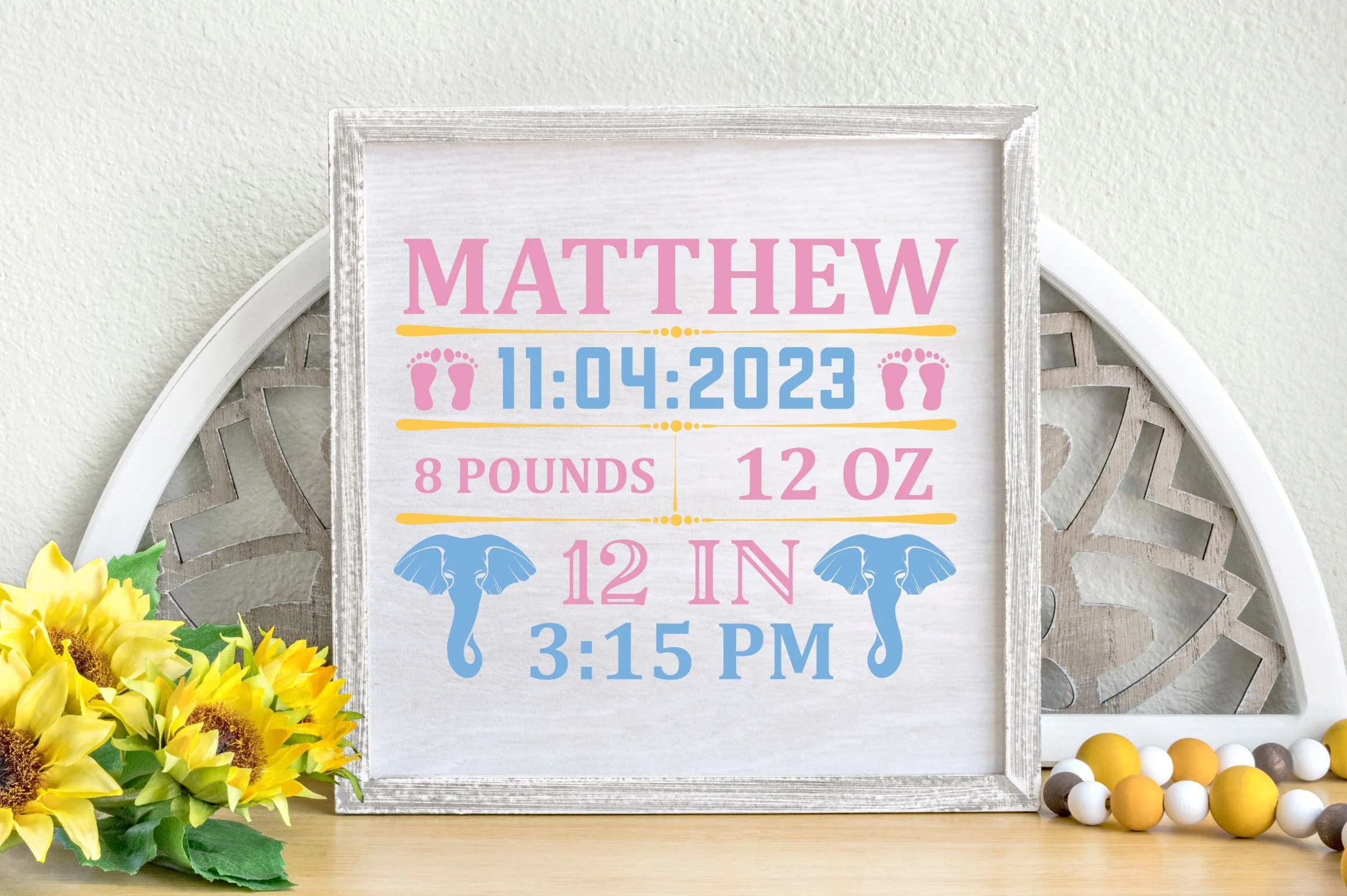 Matthew 11 04 2023 8 pounds 12 oz SVG Design - Image 2