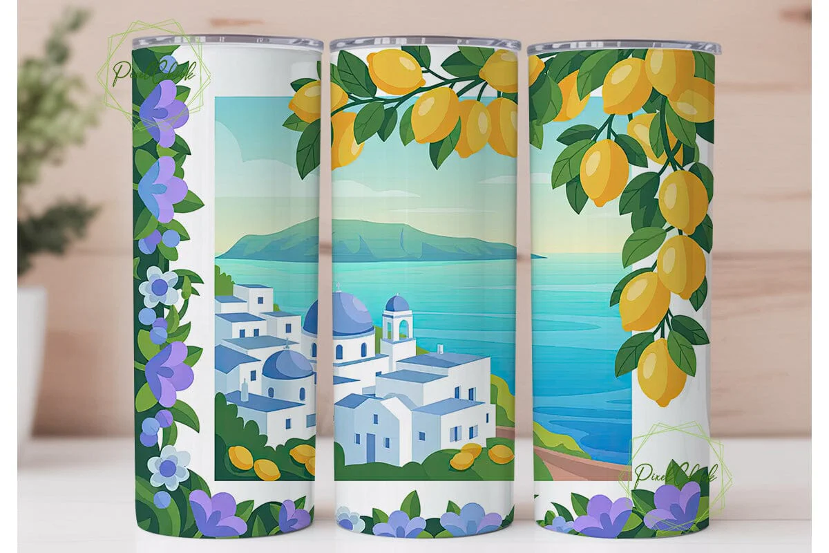 Mediterranean Lemon 20oz Tumbler Wrap