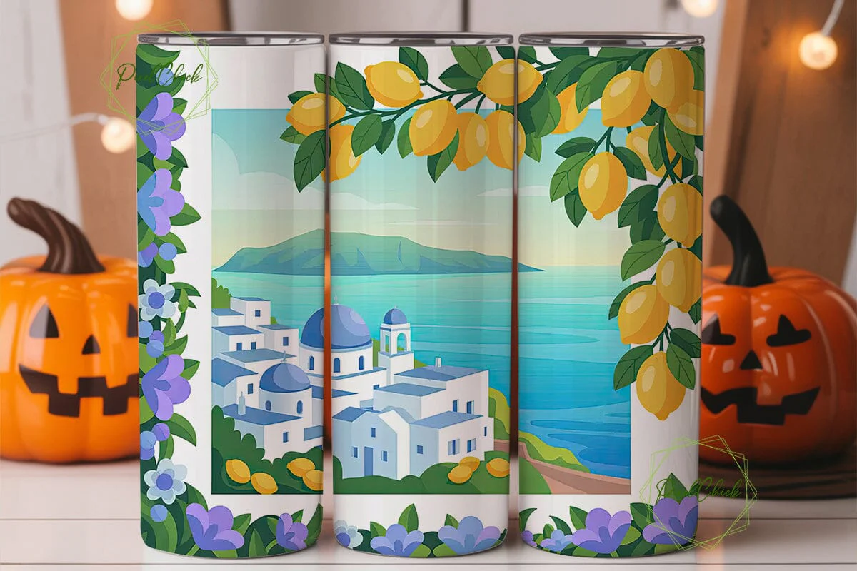 Mediterranean Lemon 20oz Tumbler Wrap - Image 2