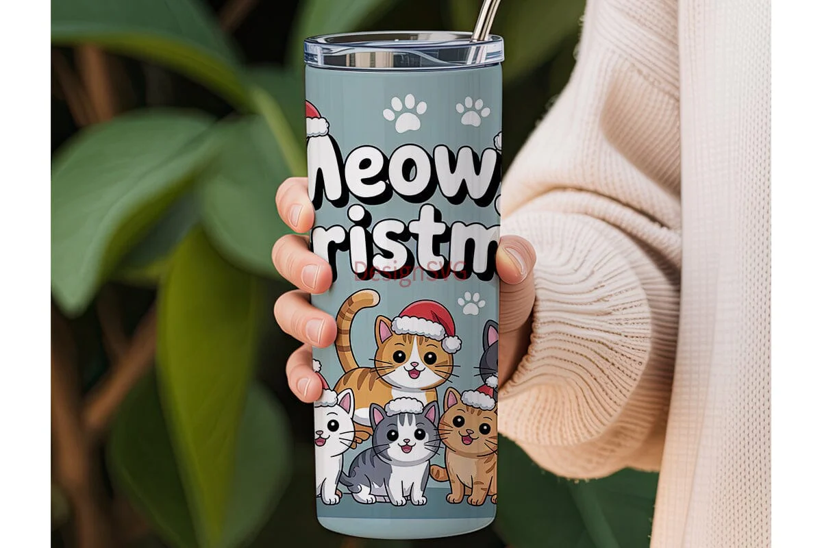 Meowy Christmas Tumbler Wrap - Image 3