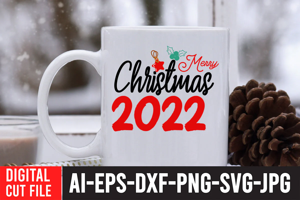 Merry Christmas 2022 SVG Cut File - Image 2