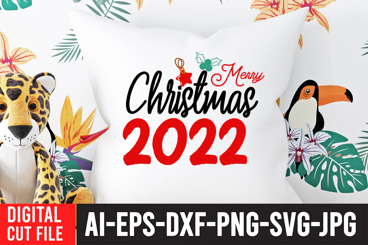 Merry Christmas 2022 SVG Cut File - Image 3