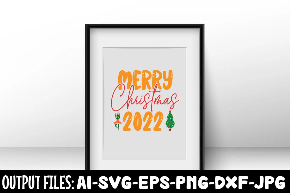Merry Christmas 2022 svg design - Image 3