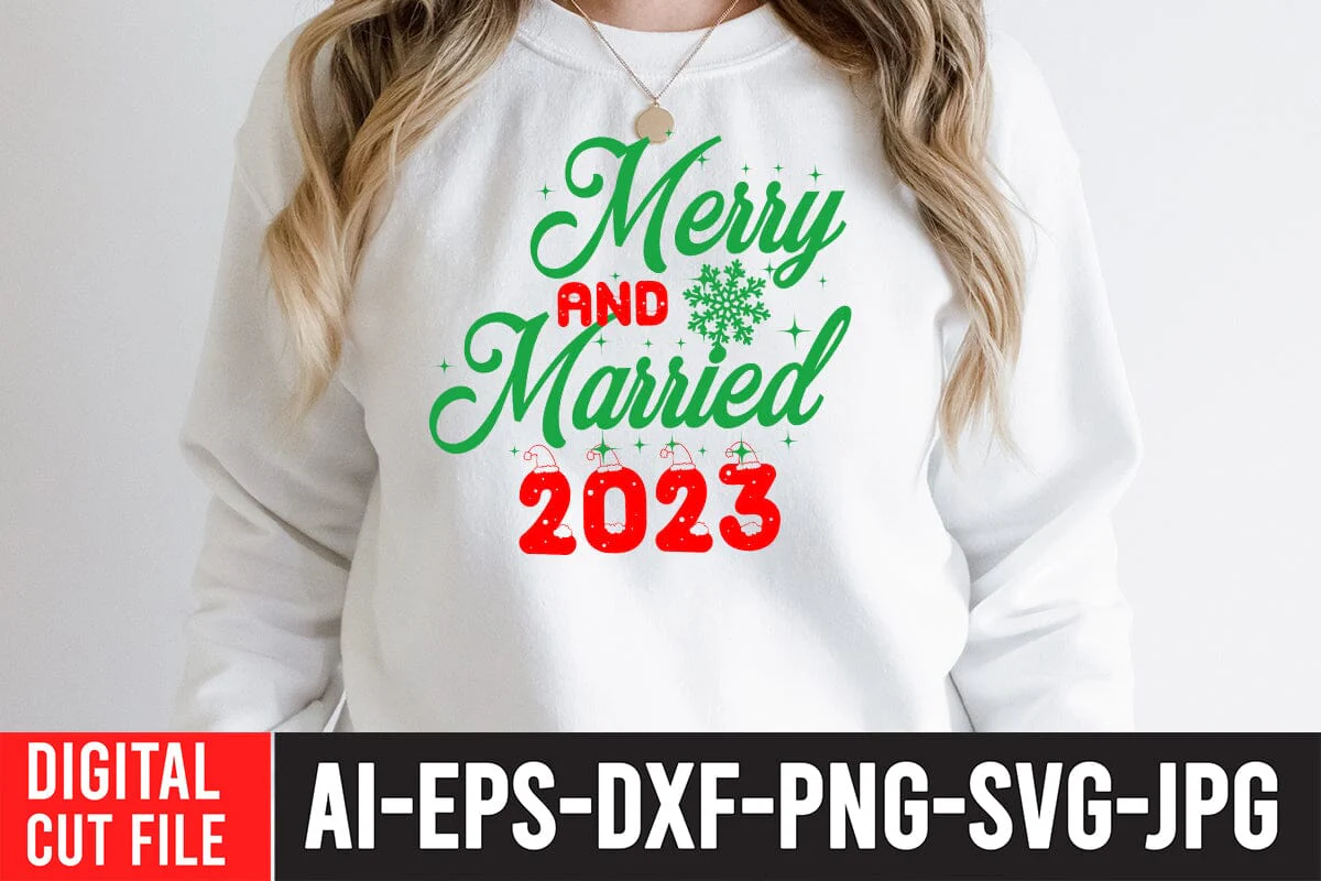 Merry Christmas 2023 SVG Cut File - Image 2