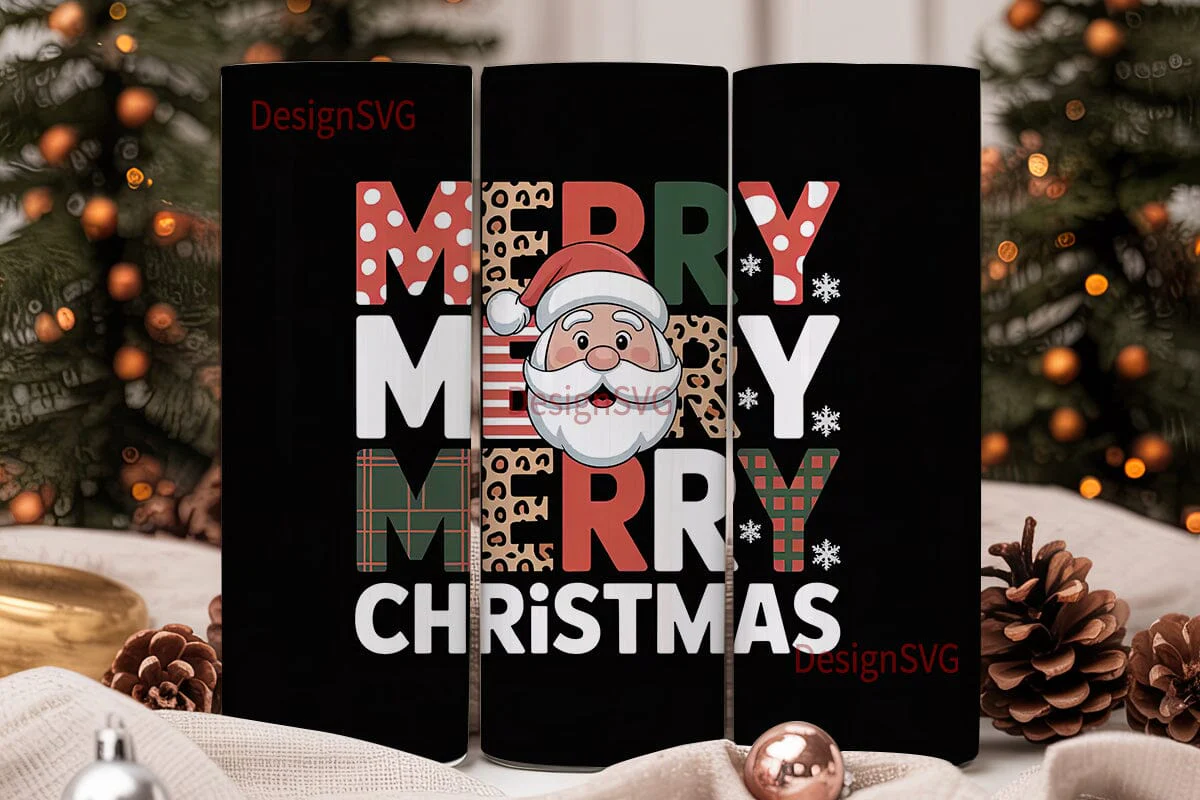 Merry Christmas Santa Tumbler Wrap - Image 2