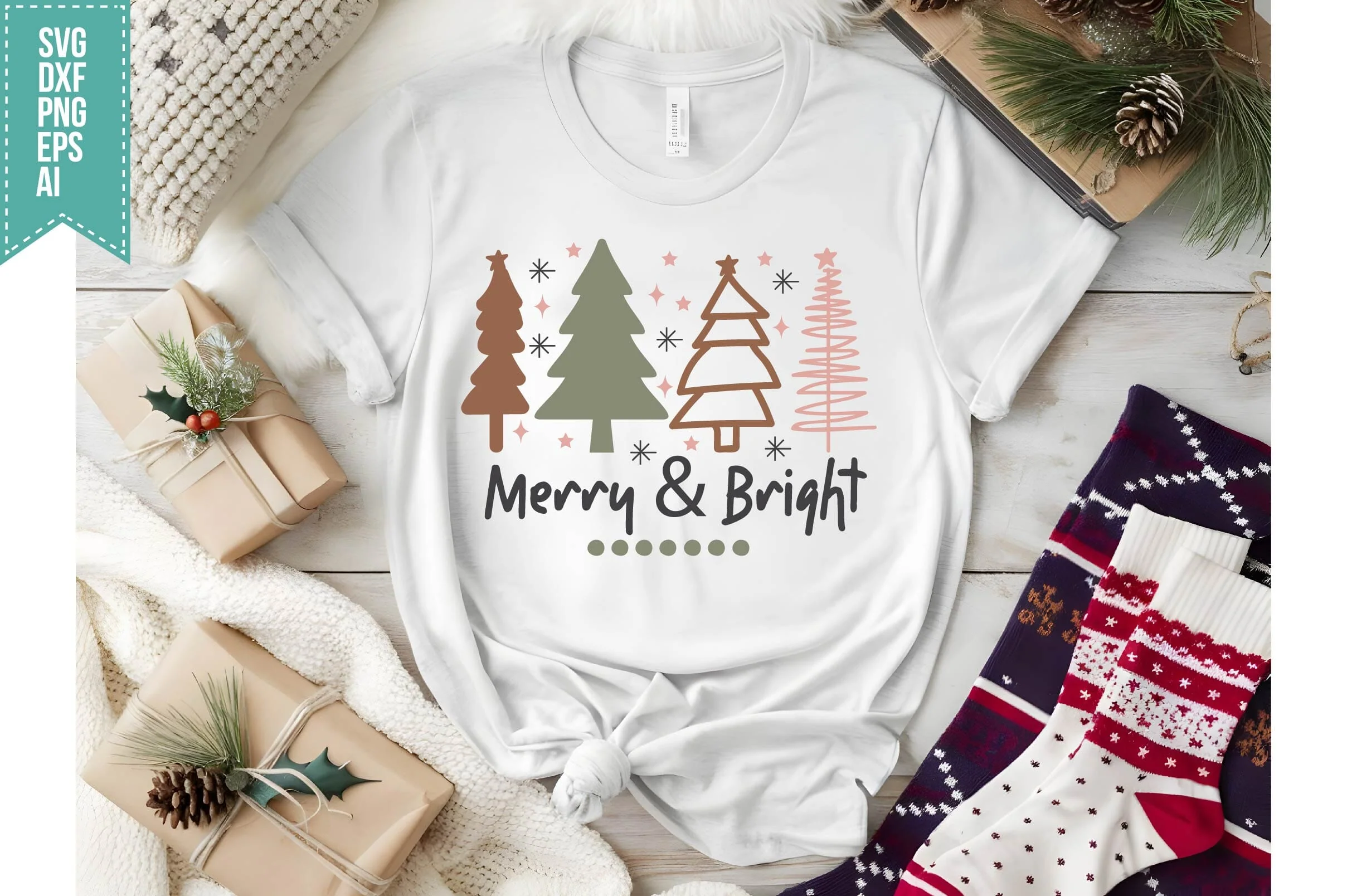Merry Christmas Svg, Boho Christmas Svg, Winter Svg, Xmas svg, Santa Svg Designs