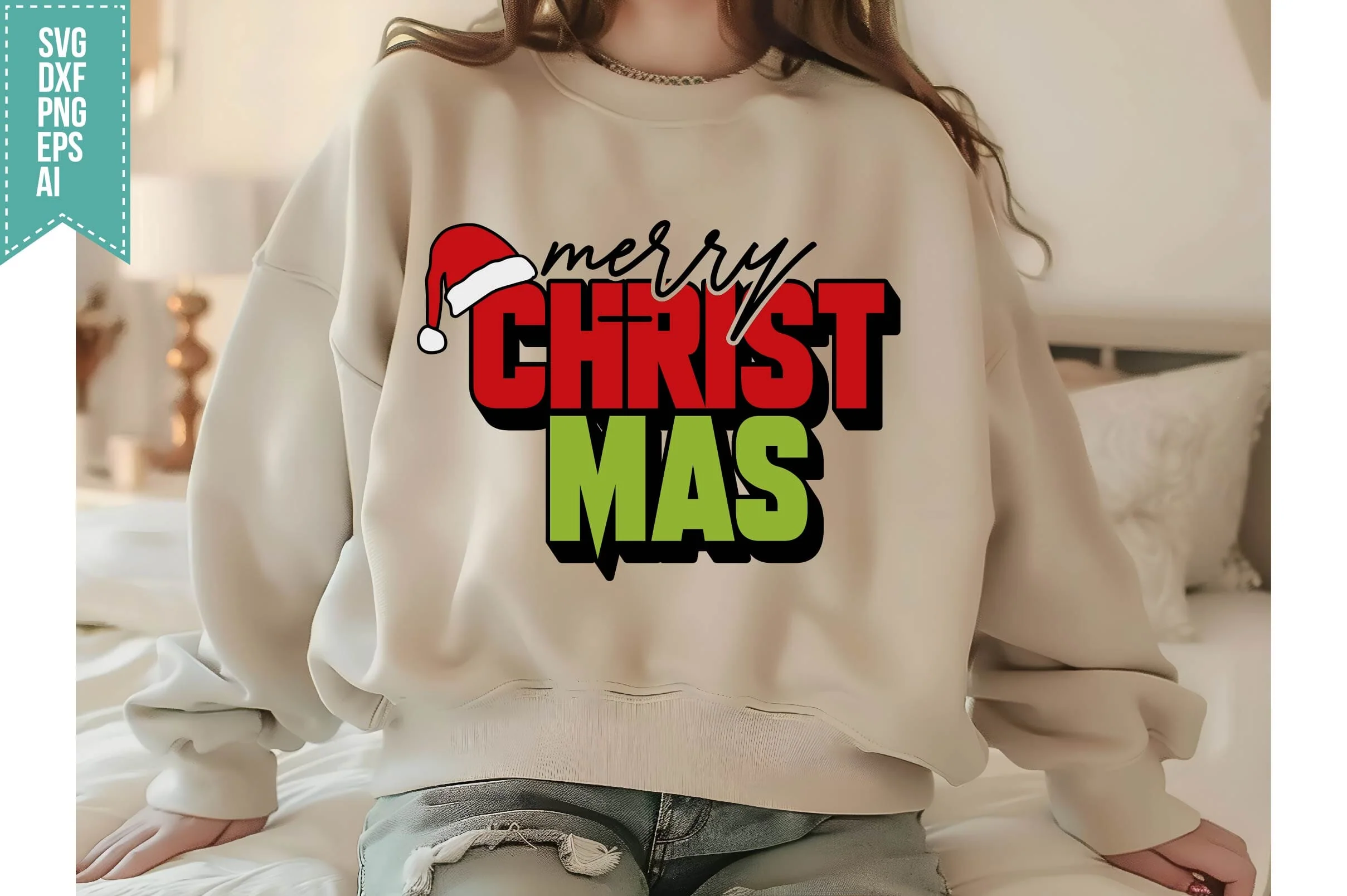 Merry Christmas Svg, Boho Christmas Svg, Winter Svg, Xmas svg, Santa Svg Designs - Image 3