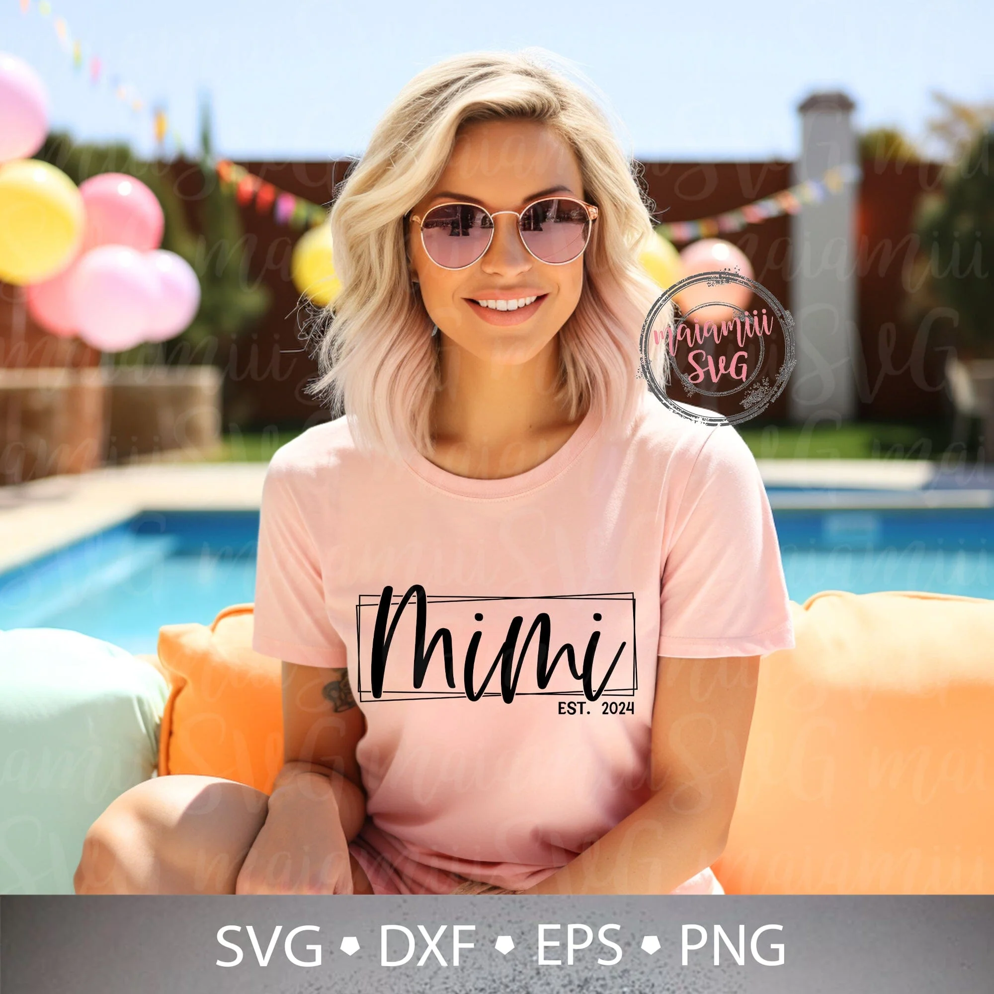 Mimi Est Svg, Mimi Est 2024 Png, Funny Grandma Shirt Png, Blessed Grandma, Mom Heart Svg - Image 4