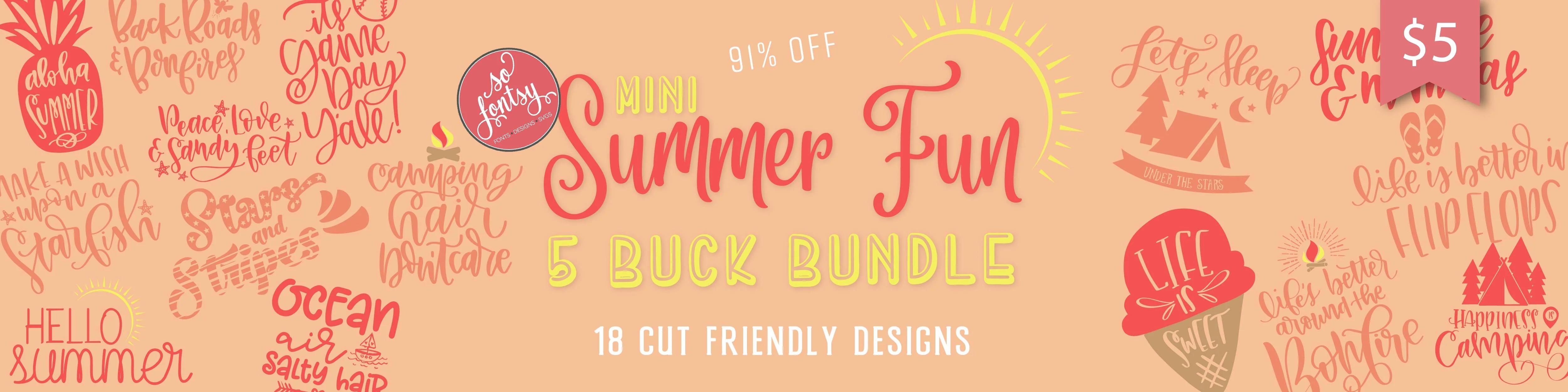 So Fontsy Mini-Summer Fun Five Buck Bundle - Image 2