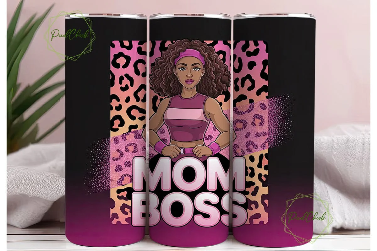 Mom Boss Fitness 20oz Tumbler Wrap - Image 3