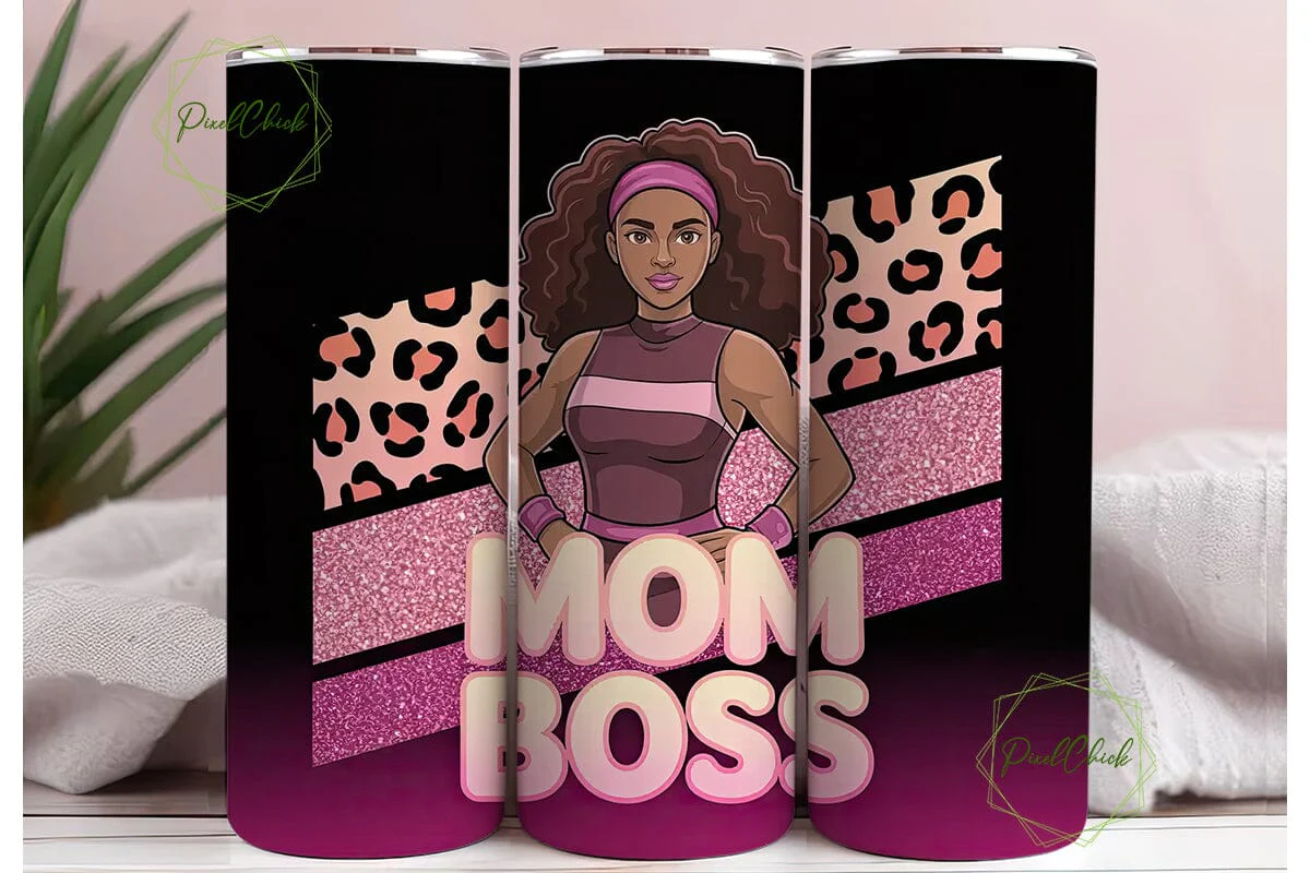 Mom Boss Fitness 20oz Tumbler Wrap - Image 3