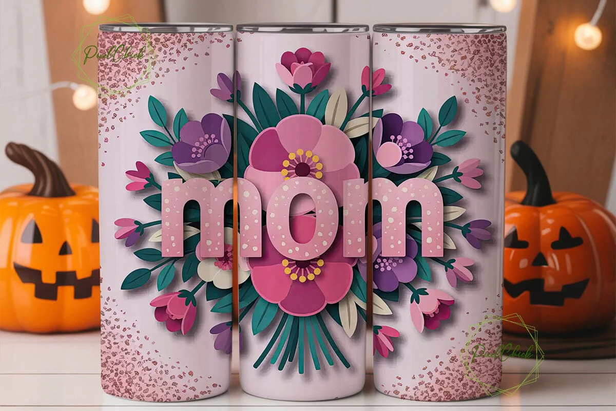 Mom Floral Tumbler Wrap - Image 2