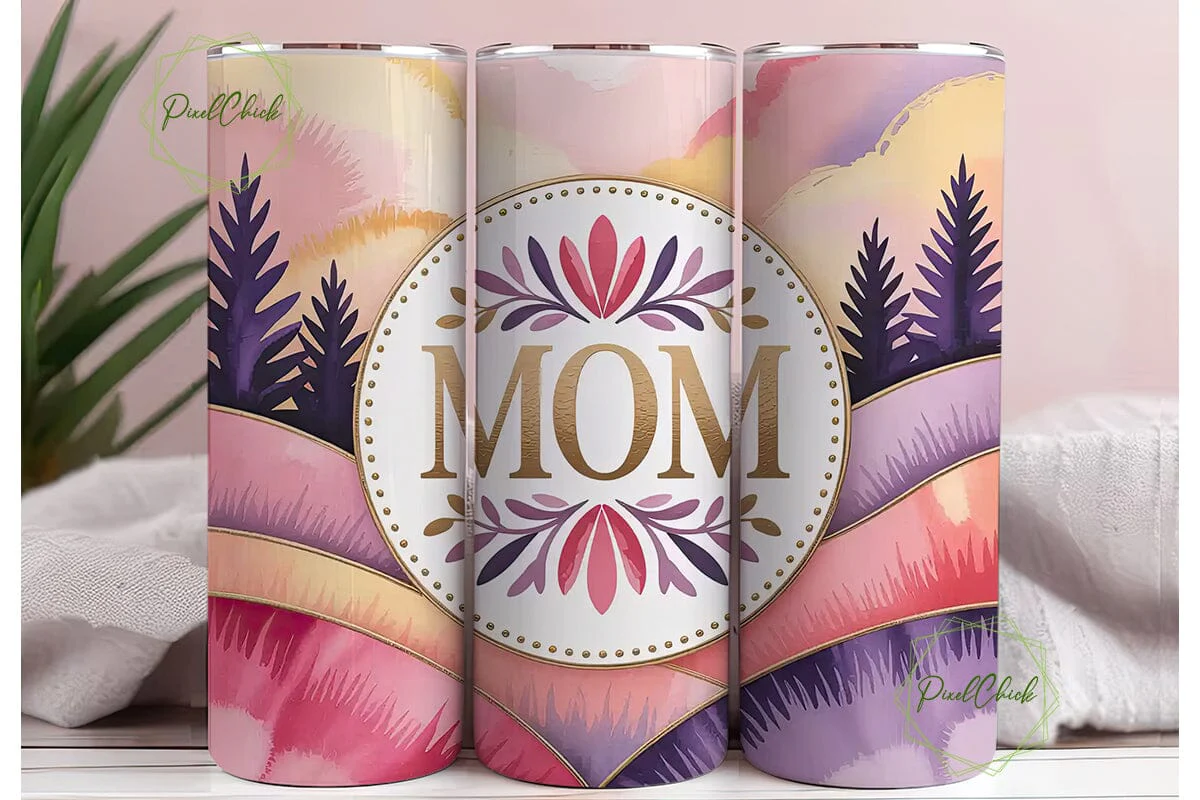 Mom Mandala Floral 20oz Tumbler Wrap - Image 3