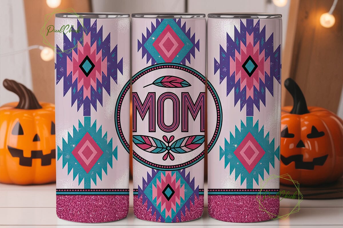 Mom Tribal Glitter 20oz Tumbler Wrap - Image 2