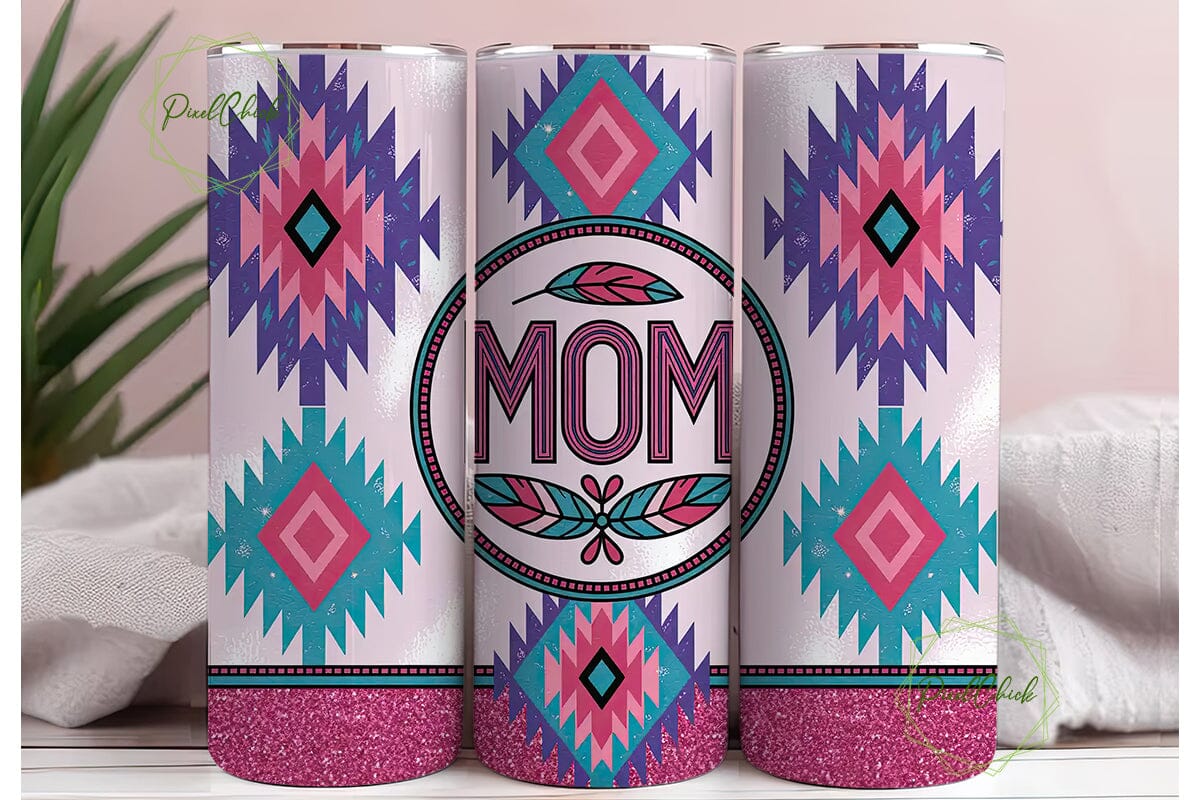 Mom Tribal Glitter 20oz Tumbler Wrap - Image 3