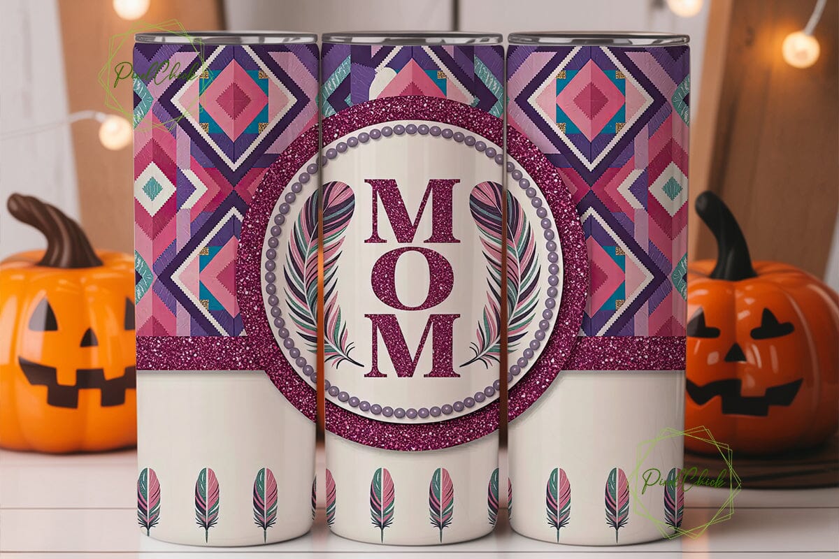 Mom Tribal Glitter 20oz Tumbler Wrap - Image 2