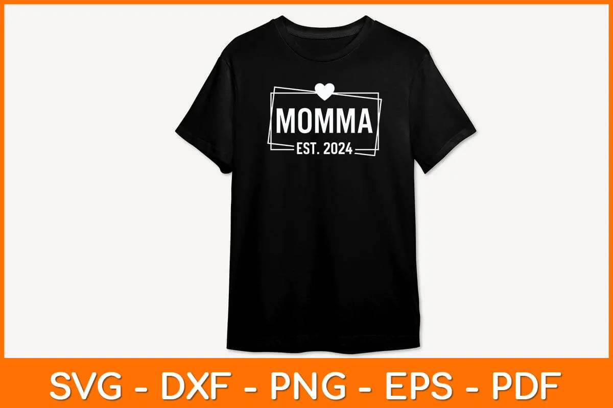 Momma EST 2024 Mothers Day Svg Design - Image 2