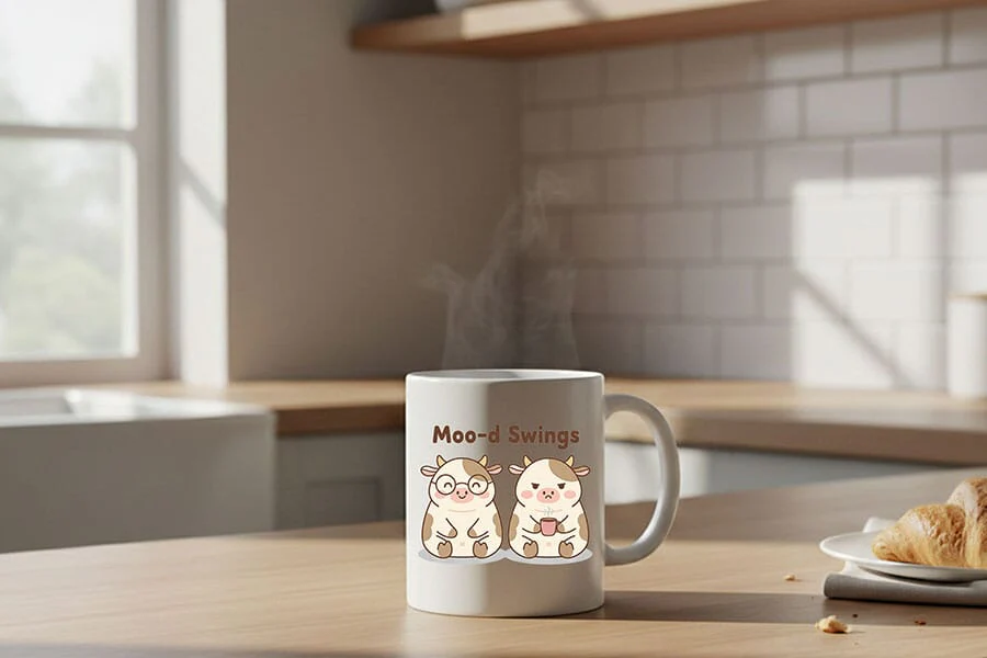 Moo-d Swings Png, Funny Cow Png, Cute Cow Png, Coffee Cow Png, Mood Swings Png, Farm Humor Png, Cow Sublimation Design, Cute Animal Png - Image 3