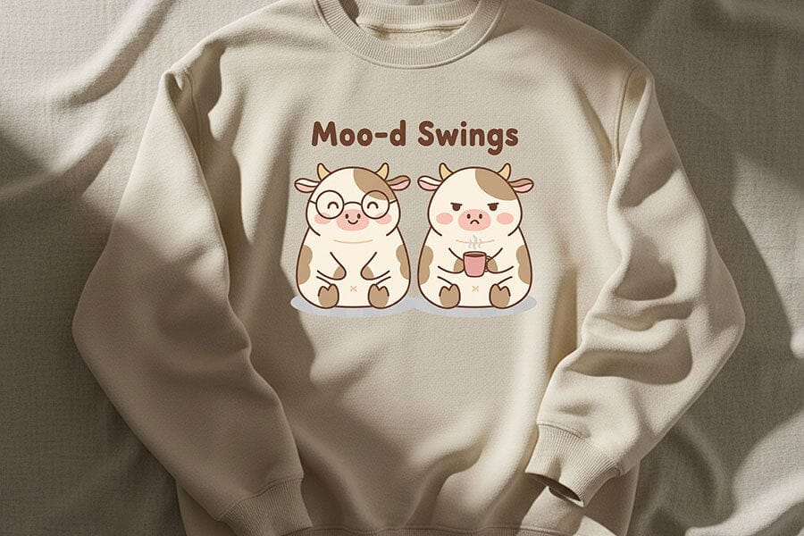 Moo-d Swings Png, Funny Cow Png, Cute Cow Png, Coffee Cow Png, Mood Swings Png, Farm Humor Png, Cow Sublimation Design, Cute Animal Png - Image 4