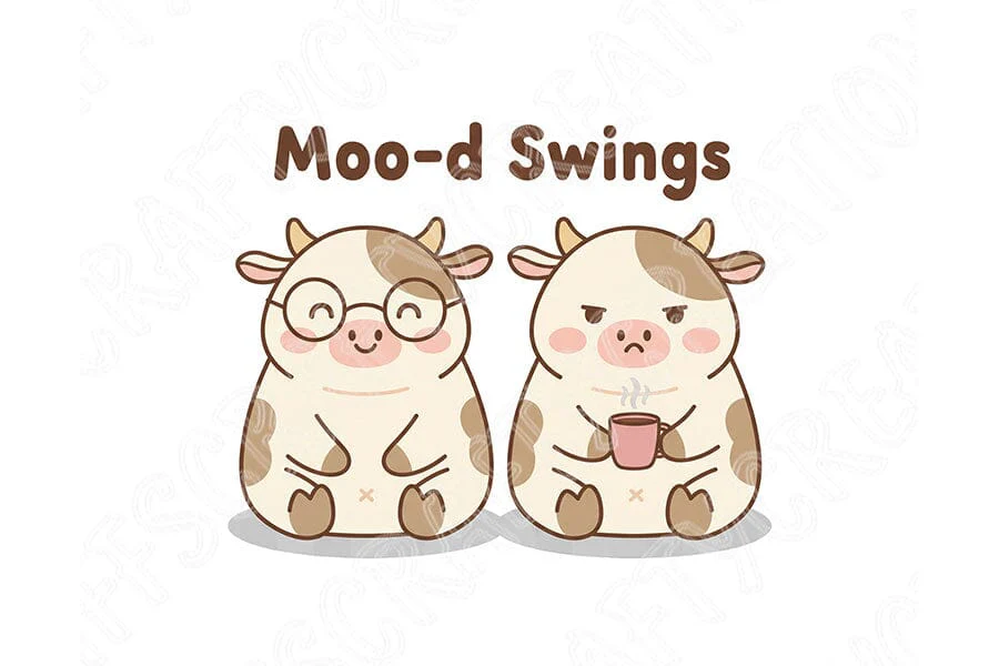 Moo-d Swings Png, Funny Cow Png, Cute Cow Png, Coffee Cow Png, Mood Swings Png, Farm Humor Png, Cow Sublimation Design, Cute Animal Png - Image 9