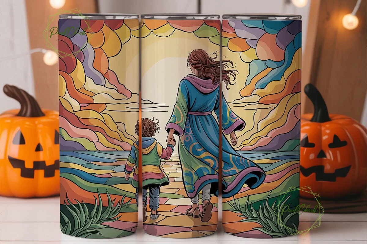 Mother & Child Stained Glass Tumbler - Image 2